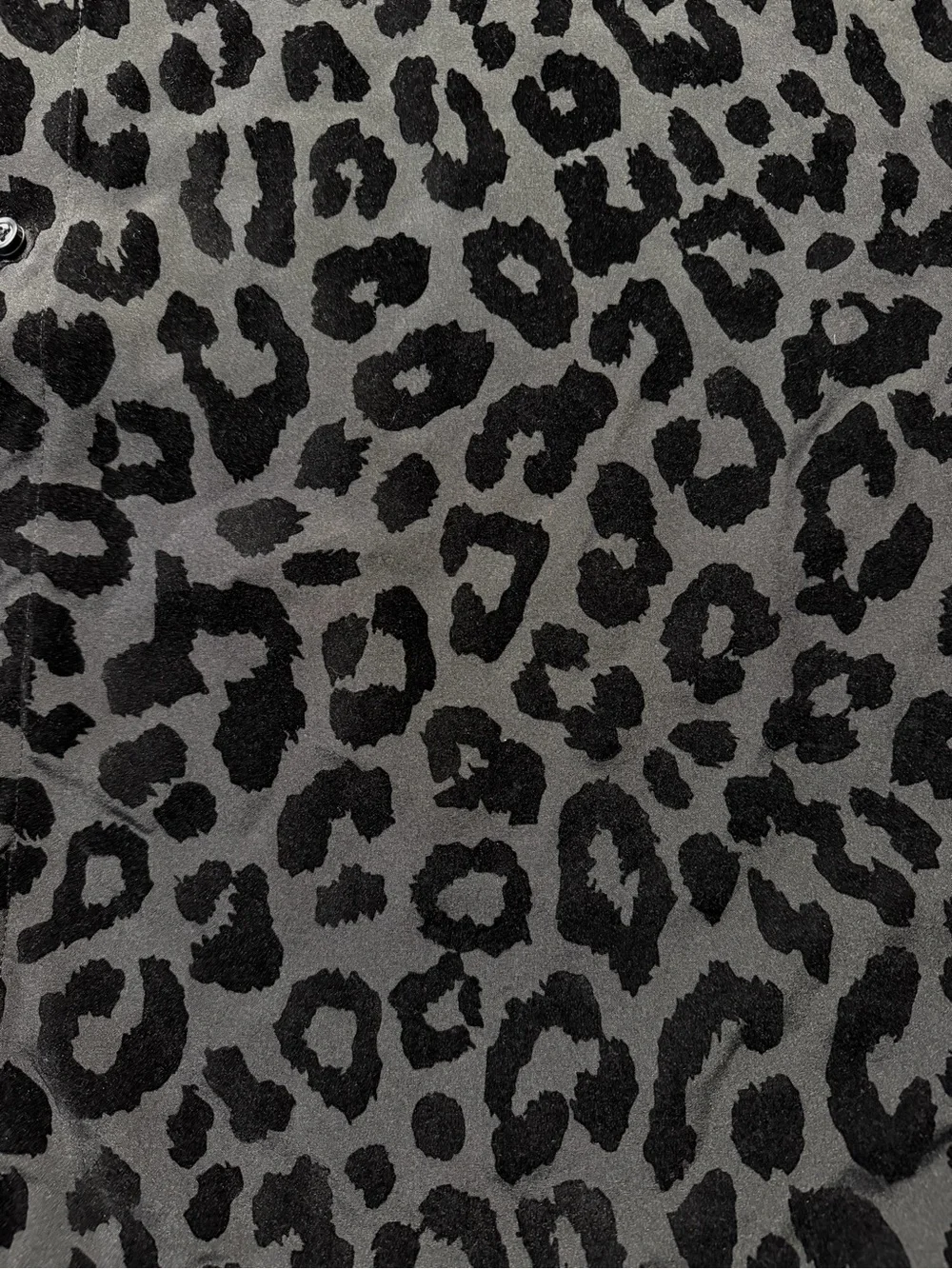 Baroque Gold Animal Print Button Down Shirt Men’s 3XL Gray Black Short Sleeve - Picture 5 of 6